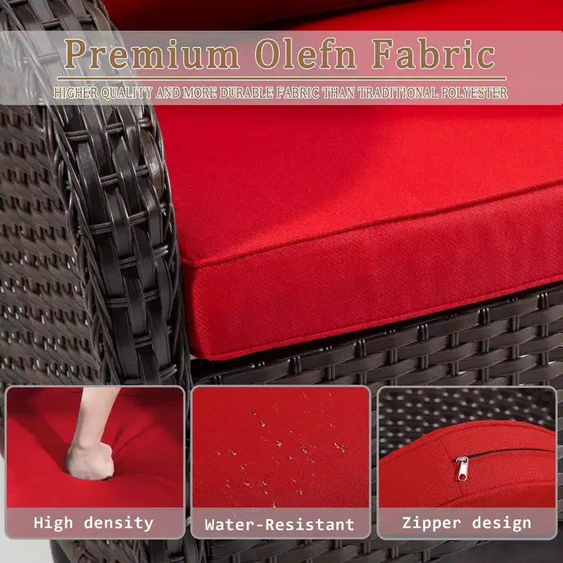 UPTIOT Ensemble de conversation de patio avec 6 fauteuils à bascule pivotants en osier