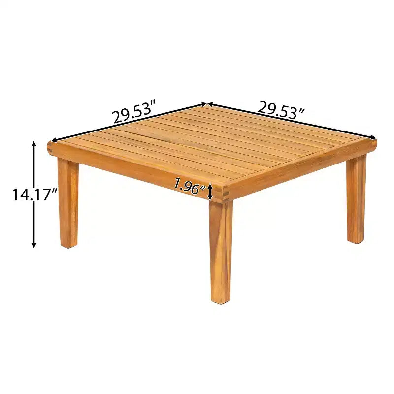 Christopher Knight Home Qevan Ensemble de canapés modulables d'extérieur 5 pièces en bois d'acacia moderne avec table basse
