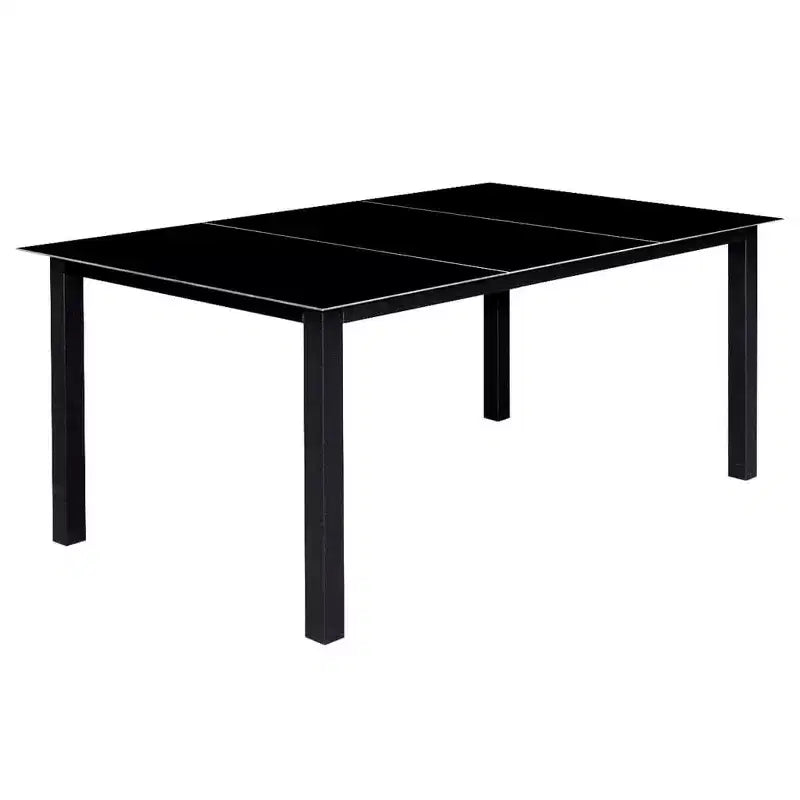vidaXL Table et chaises de jardin Noir Aluminium laqué, Verre, Textilène