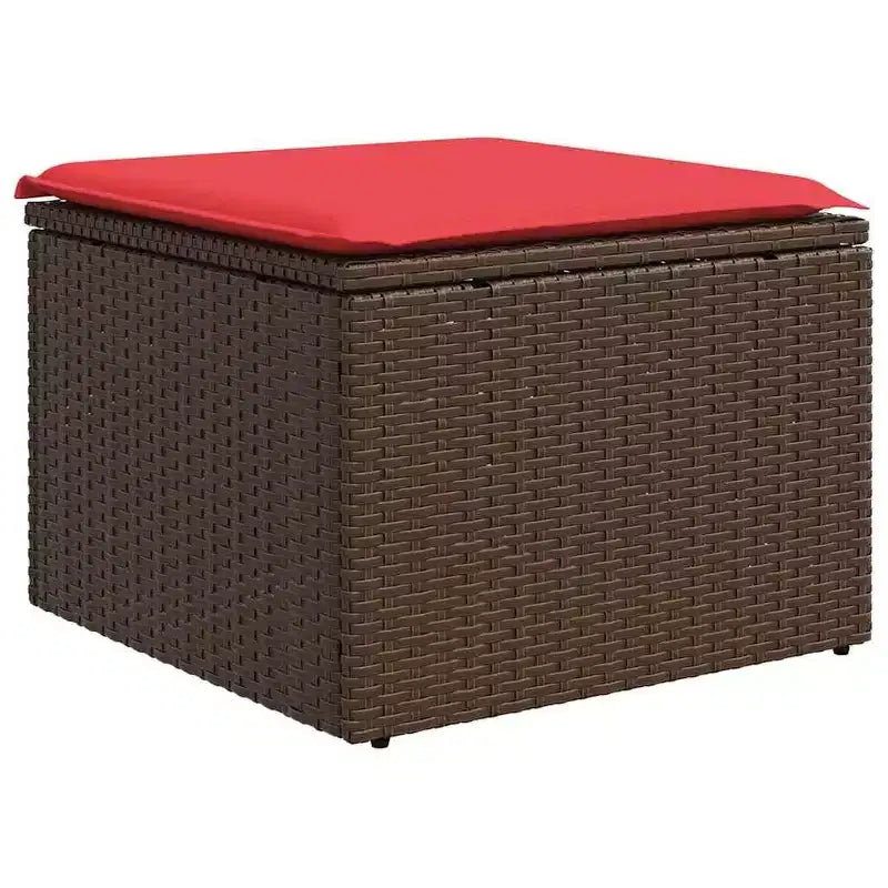 vidaXL Salon de jardin avec coussins, Ensemble de canapés modulaires d'extérieur, 9 pièces, résine tressée