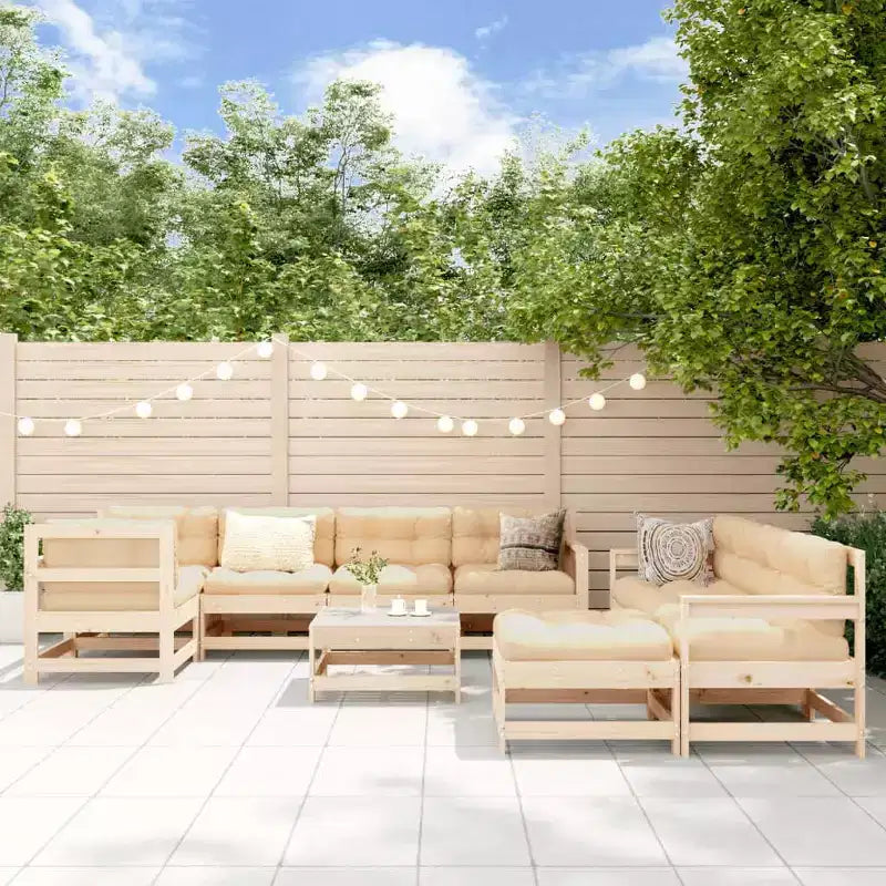 vidaXL Salon de jardin modulaire en pin massif beige grand format