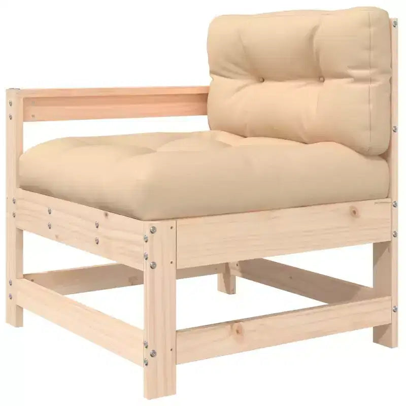 vidaXL Salon de jardin modulaire en pin massif beige grand format