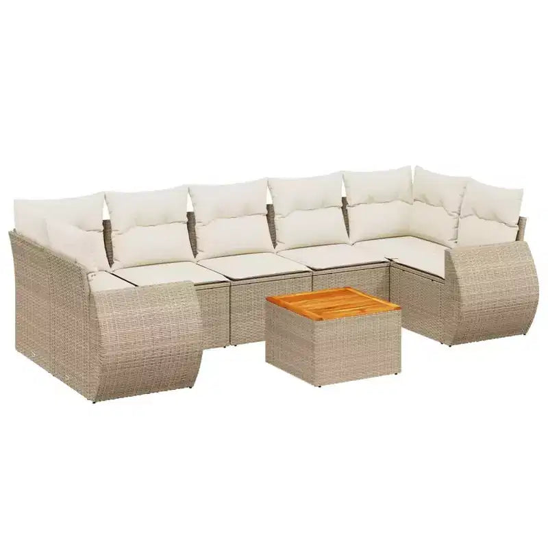 vidaXL Salon de jardin 8 pcs avec coussins résine tressée noir