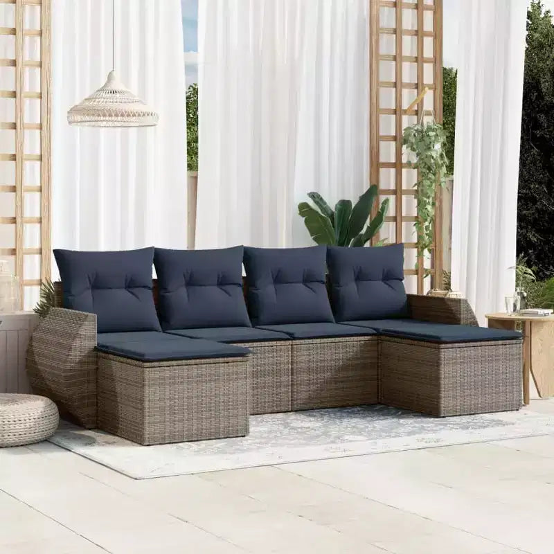 vidaXL Salon de jardin noir