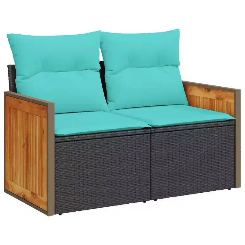 vidaXL Salon de jardin canapé noir en résine tressée grand modulable