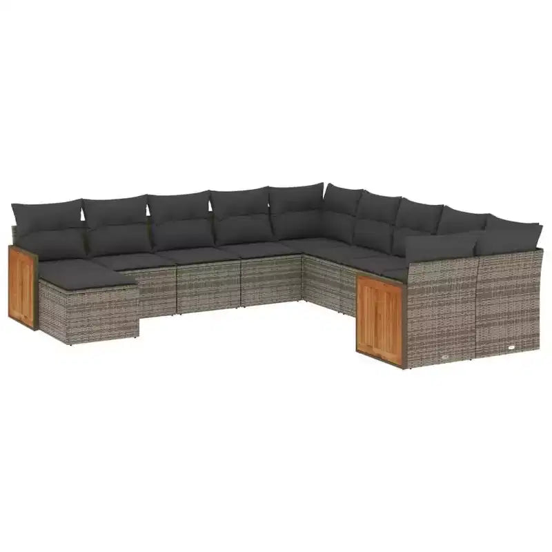 vidaXL Salon de jardin canapé noir en résine tressée grand modulable