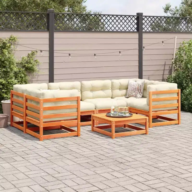 vidaXL Ensemble de canapés de jardin en bois de pin massif naturel, grand modulaire