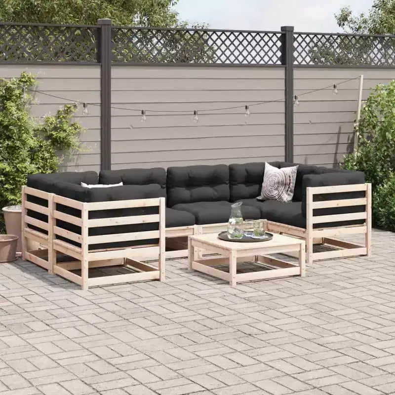 vidaXL Ensemble de canapés de jardin en bois de pin massif naturel, grand modulaire