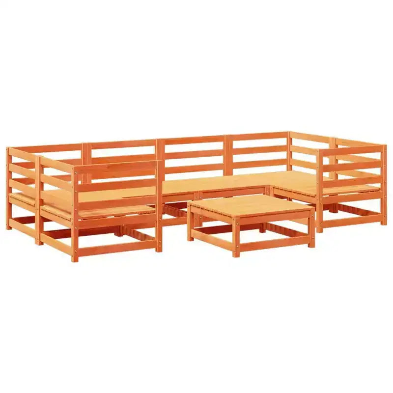 vidaXL Ensemble de canapés de jardin en bois de pin massif naturel, grand modulaire