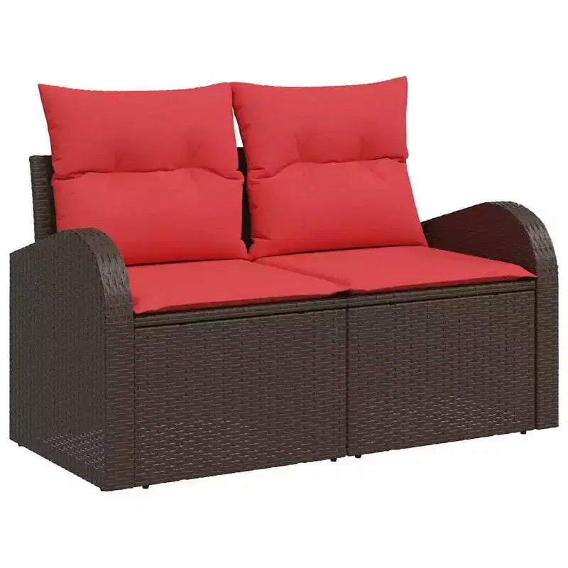 vidaXL Salon de jardin 6 pcs en résine tressée marron