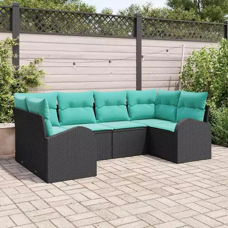 vidaXL Salon de jardin 6 pcs en résine tressée marron