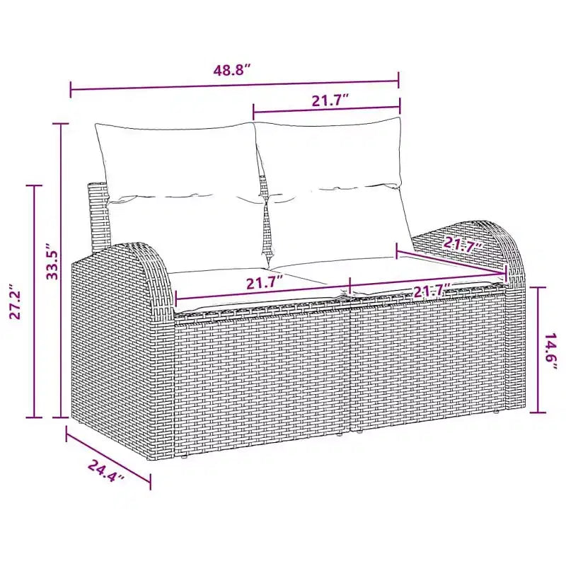 vidaXL Salon de jardin 6 pcs en résine tressée marron