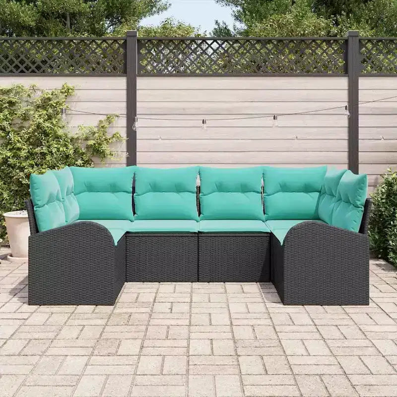 vidaXL Salon de jardin 6 pcs en résine tressée marron