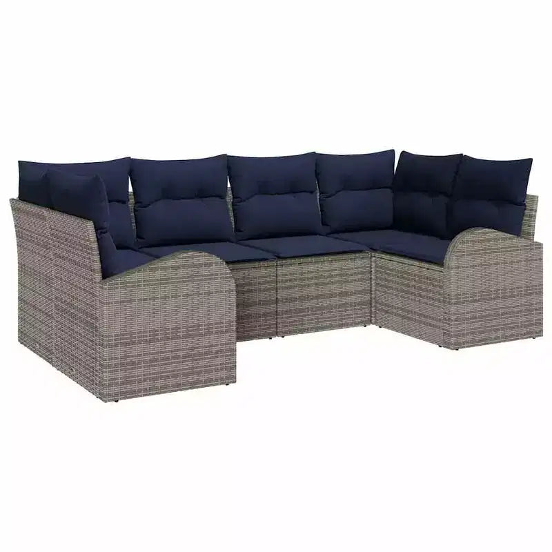 vidaXL Salon de jardin 6 pcs en résine tressée marron