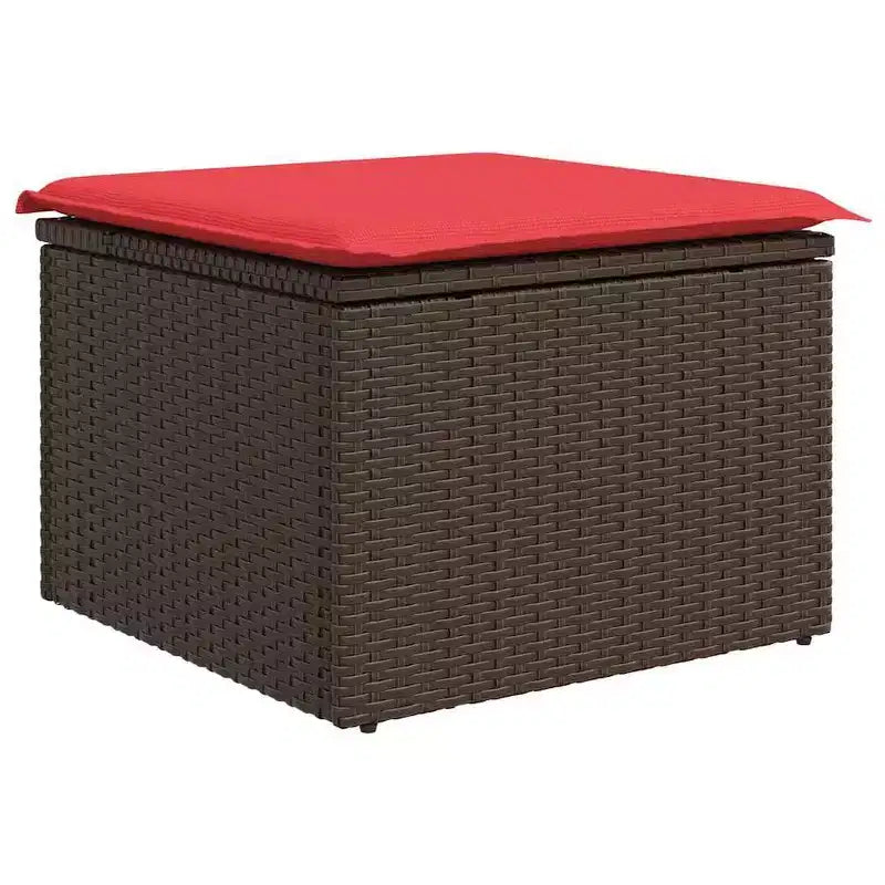 vidaXL Salon de jardin avec coussins 4 pcs Résine tressée marron