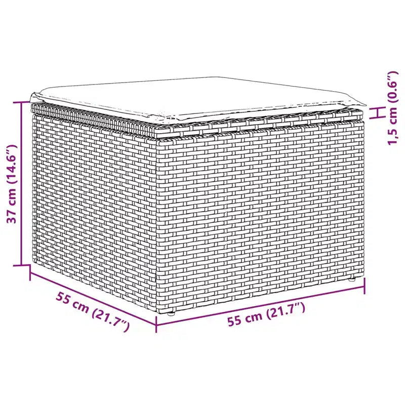 vidaXL Salon de jardin avec coussins 4 pcs Résine tressée marron
