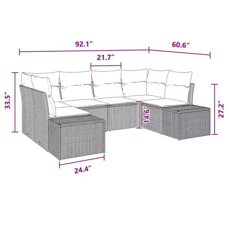 vidaXL Salon de jardin avec coussins 6 pcs Résine tressée marron