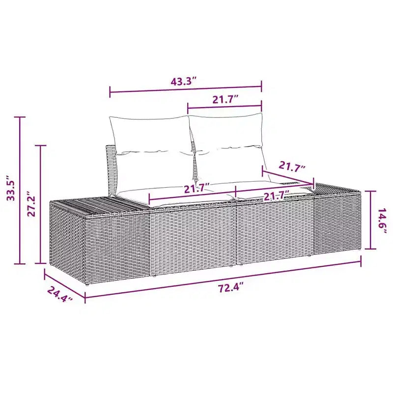 vidaXL Salon de jardin avec coussins 6 pcs Résine tressée marron