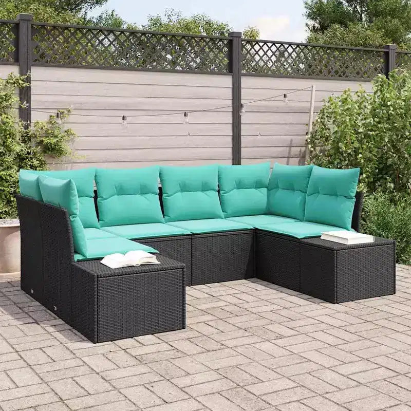 vidaXL Salon de jardin avec coussins 6 pcs Résine tressée marron