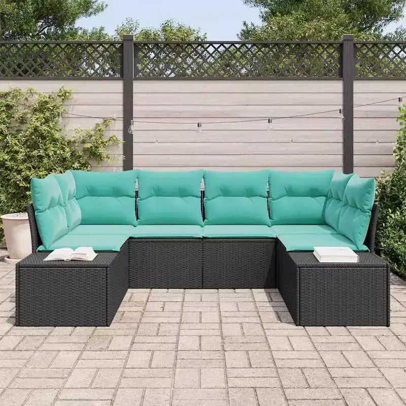 vidaXL Salon de jardin avec coussins 6 pcs Résine tressée marron