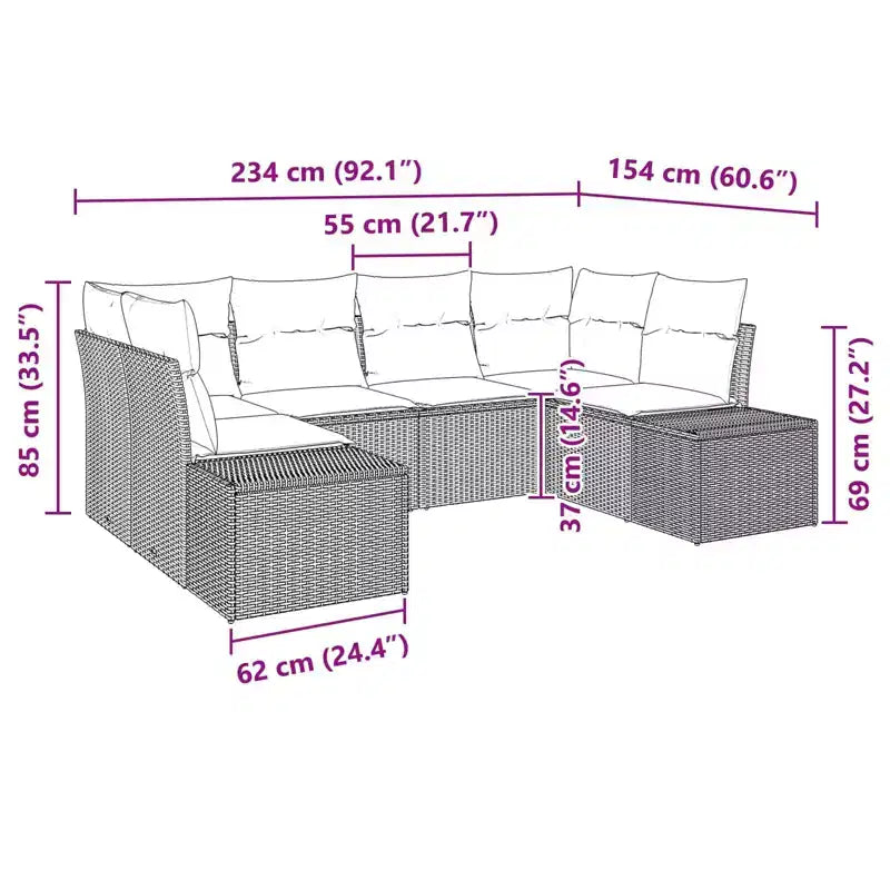 vidaXL Salon de jardin avec coussins 6 pcs Résine tressée marron