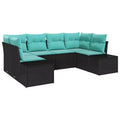 vidaXL Salon de jardin avec coussins 6 pcs Résine tressée marron