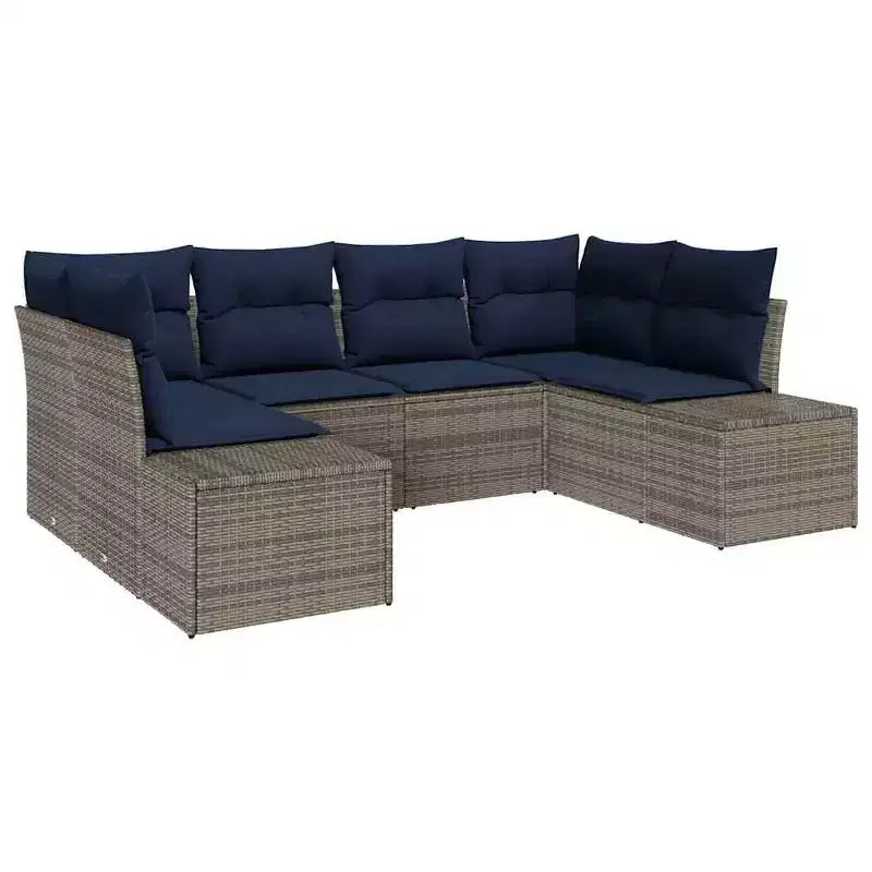 vidaXL Salon de jardin avec coussins 6 pcs Résine tressée marron