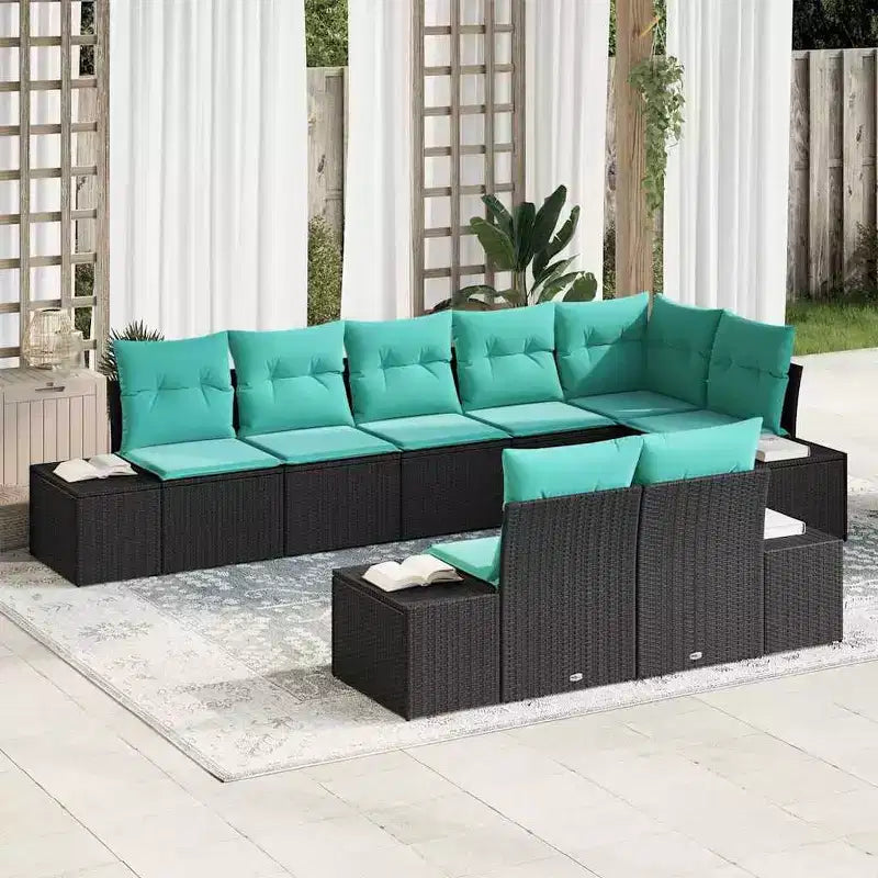 vidaXL Salon de jardin avec coussins 8 pcs Résine tressée