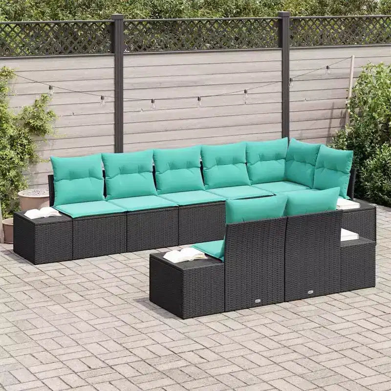 vidaXL Salon de jardin avec coussins 8 pcs Résine tressée