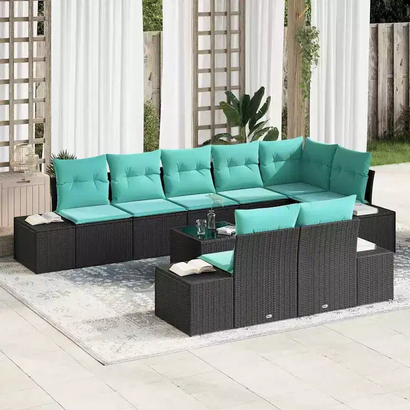 vidaXL Salon de jardin avec coussins 8 pcs Résine tressée