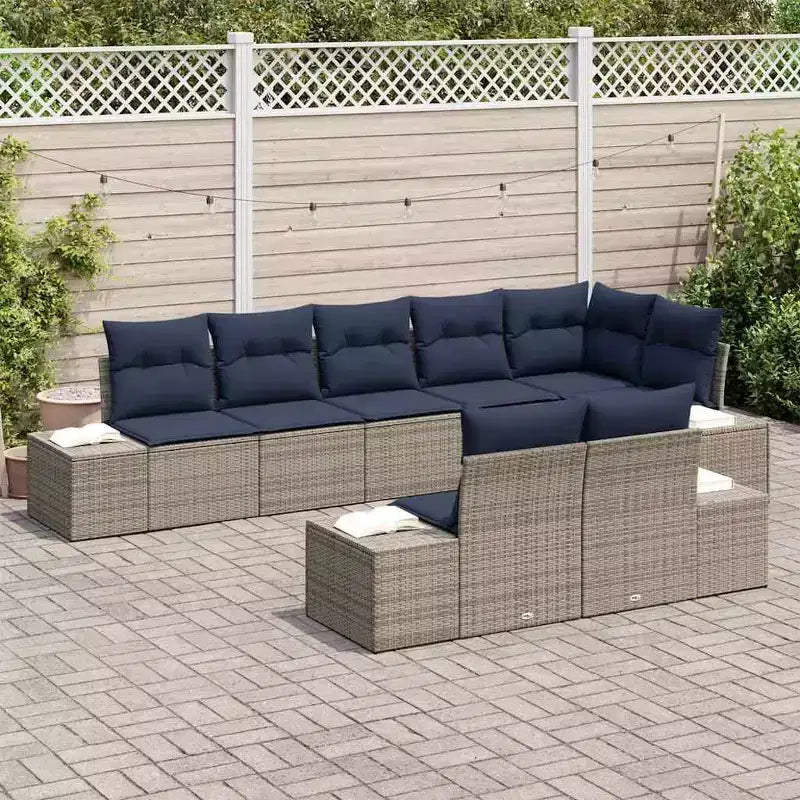 vidaXL Salon de jardin avec coussins 8 pcs Résine tressée