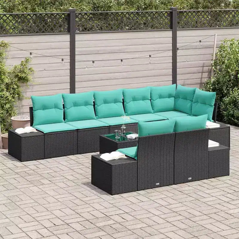 vidaXL Salon de jardin avec coussins 8 pcs Résine tressée