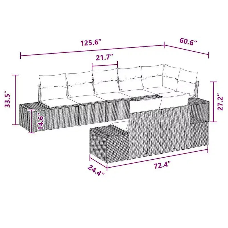 vidaXL Salon de jardin avec coussins 8 pcs Résine tressée