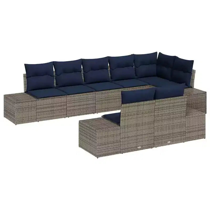 vidaXL Salon de jardin avec coussins 8 pcs Résine tressée