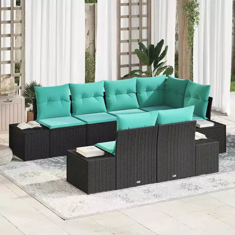 vidaXL Salon de jardin avec coussins 7 pcs Résine tressée marron