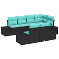 vidaXL Salon de jardin avec coussins 7 pcs Résine tressée marron