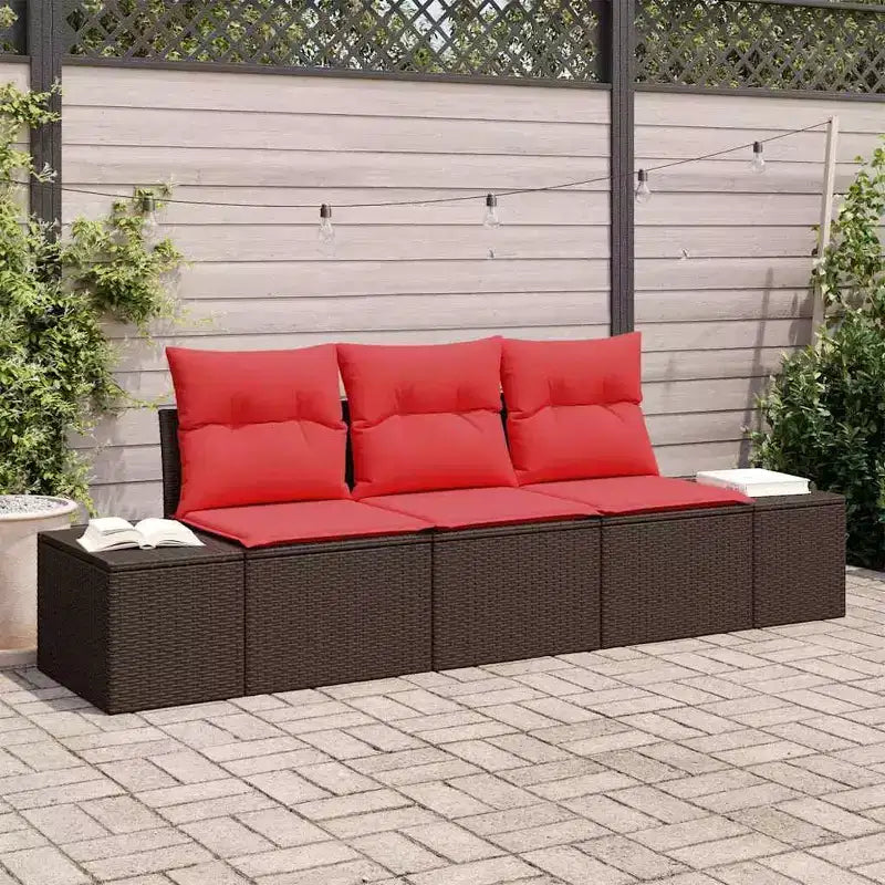 vidaXL Salon de jardin 3 pcs Résine tressée Marron
