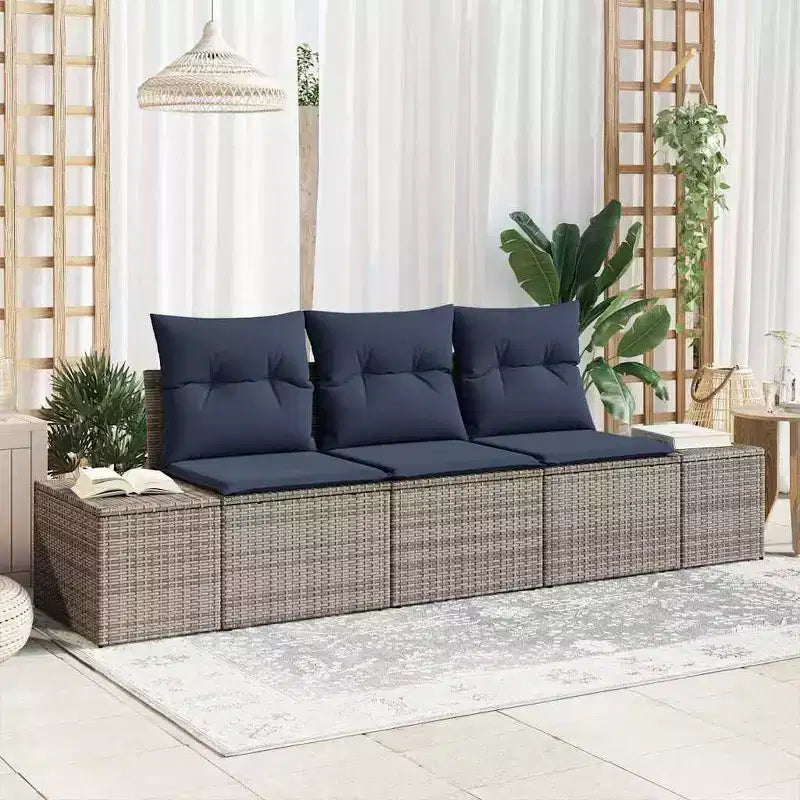 vidaXL Salon de jardin 3 pcs Résine tressée Marron
