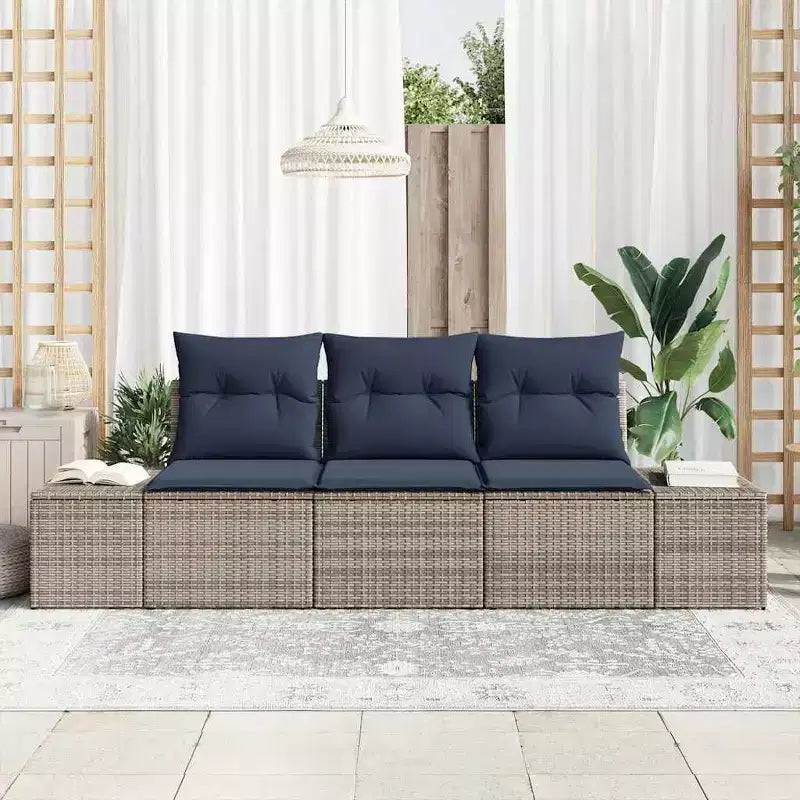 vidaXL Salon de jardin 3 pcs Résine tressée Marron