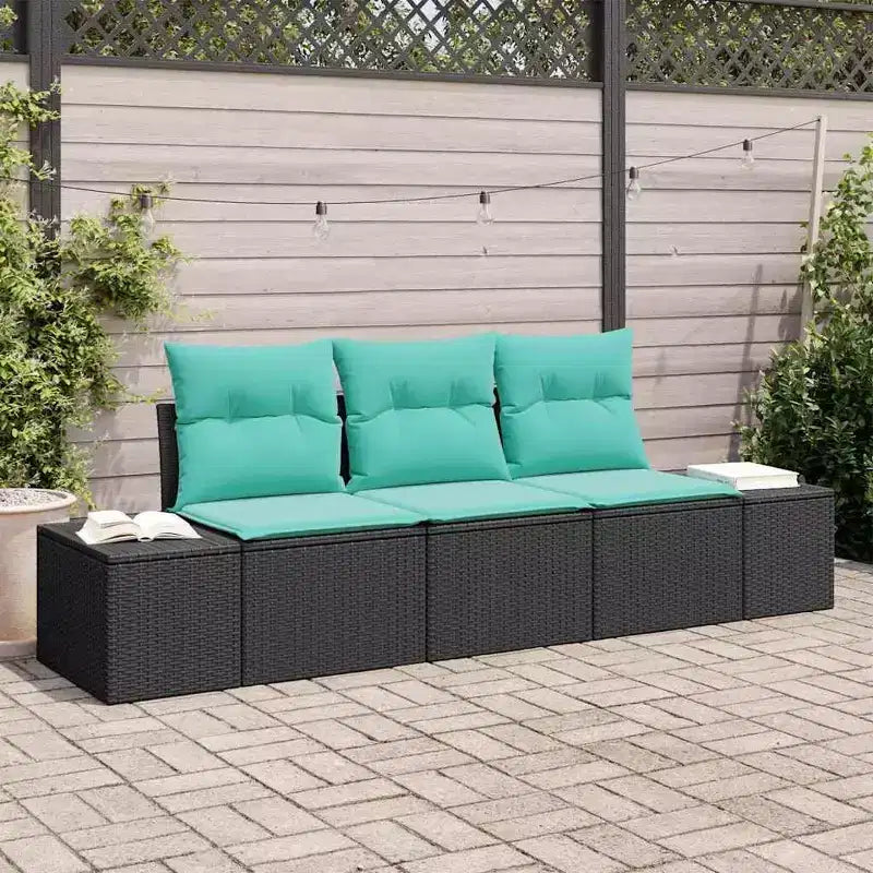 vidaXL Salon de jardin 3 pcs Résine tressée Marron