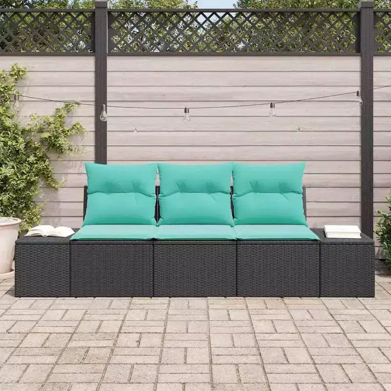 vidaXL Salon de jardin 3 pcs Résine tressée Marron