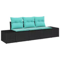vidaXL Salon de jardin 3 pcs Résine tressée Marron