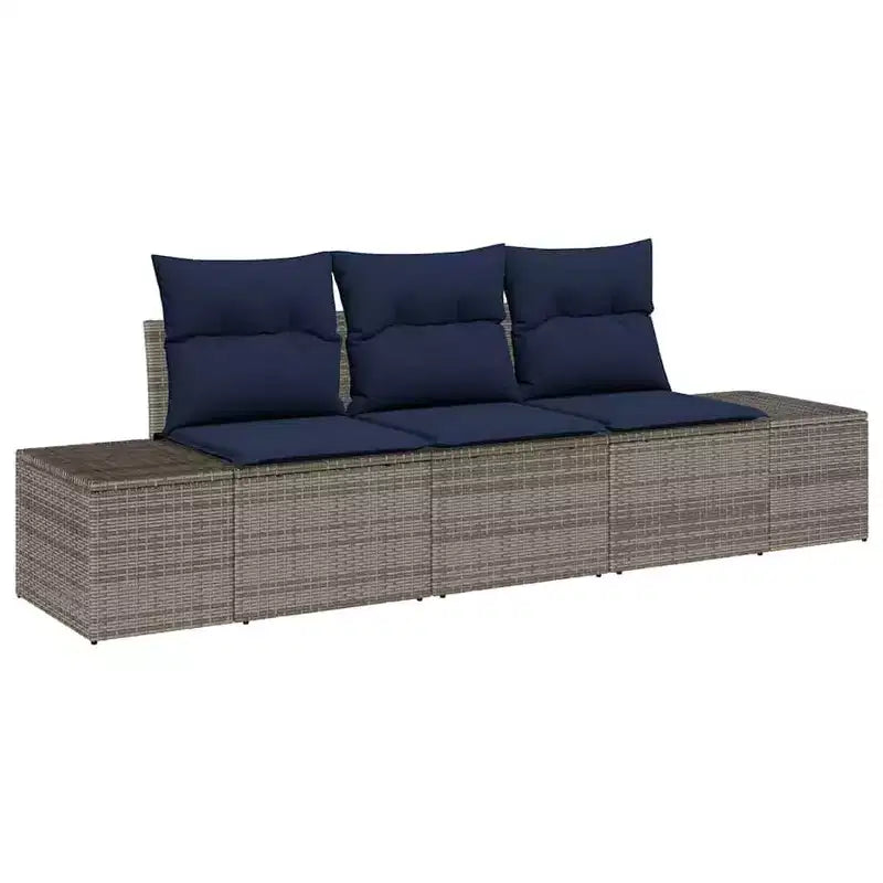 vidaXL Salon de jardin 3 pcs Résine tressée Marron