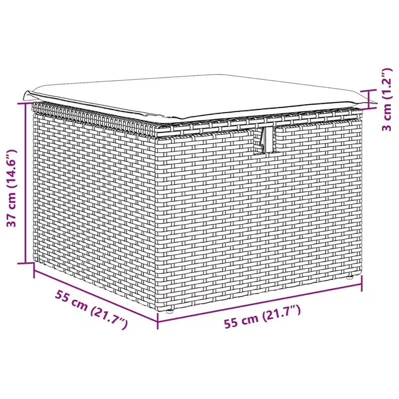 vidaXL Salon de jardin 6 pcs marron et rouge 234 x 124 x 85 cm