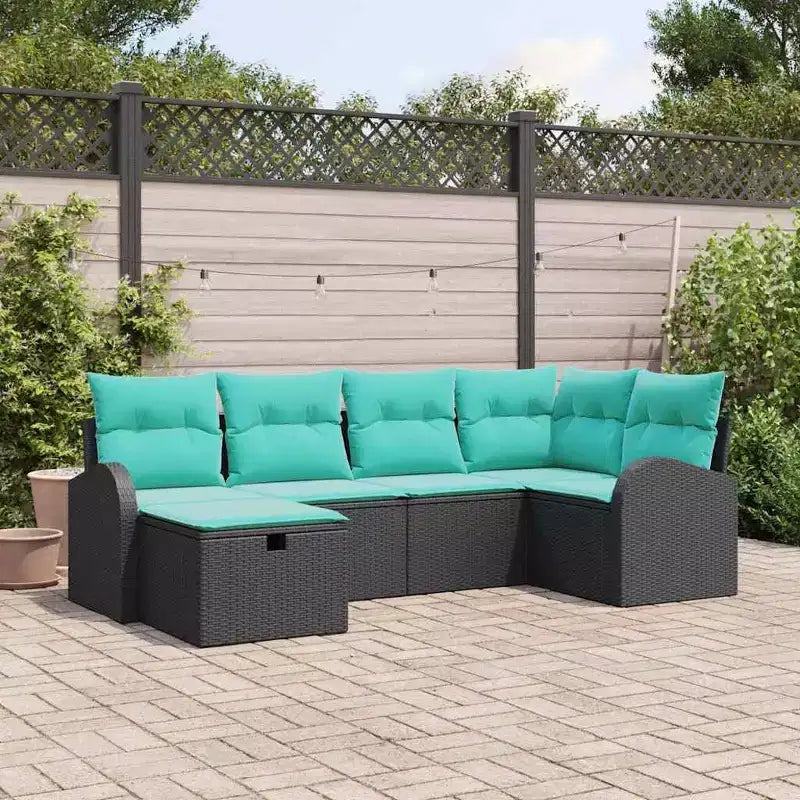 vidaXL Salon de jardin 6 pcs marron et rouge 234 x 124 x 85 cm
