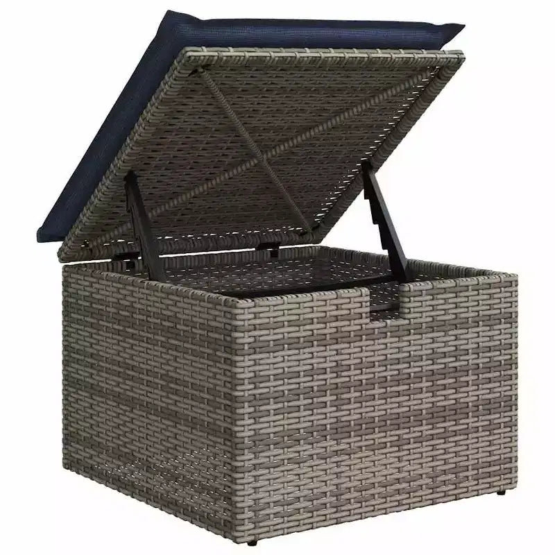 vidaXL Salon de jardin 6 pcs marron et rouge 234 x 124 x 85 cm