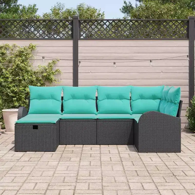 vidaXL Salon de jardin 6 pcs marron et rouge 234 x 124 x 85 cm