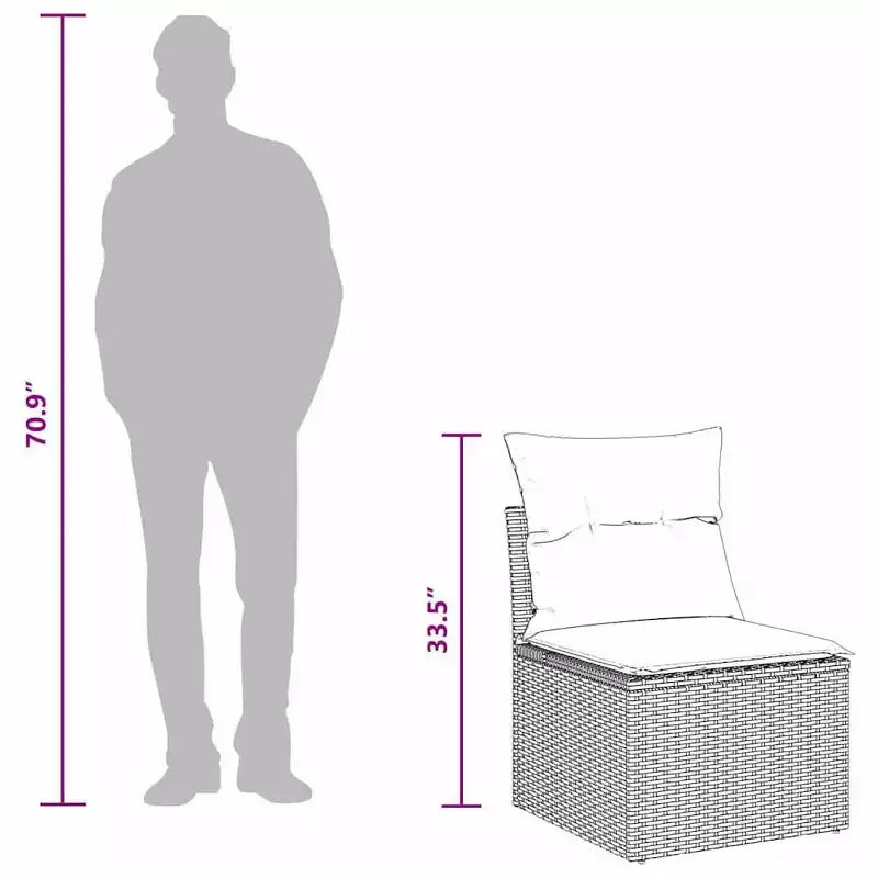 vidaXL Salon de jardin avec coussins 4 pcs Résine tressée marron - Rouge marron
