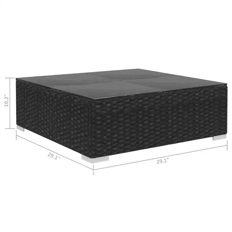 vidaXL Salon de jardin 4 pièces avec canapé modulable et table en résine tressée - Gris