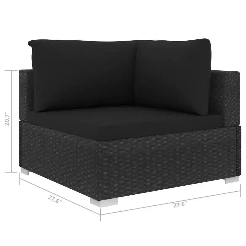 vidaXL Salon de jardin 4 pièces avec canapé modulable et table en résine tressée - Gris